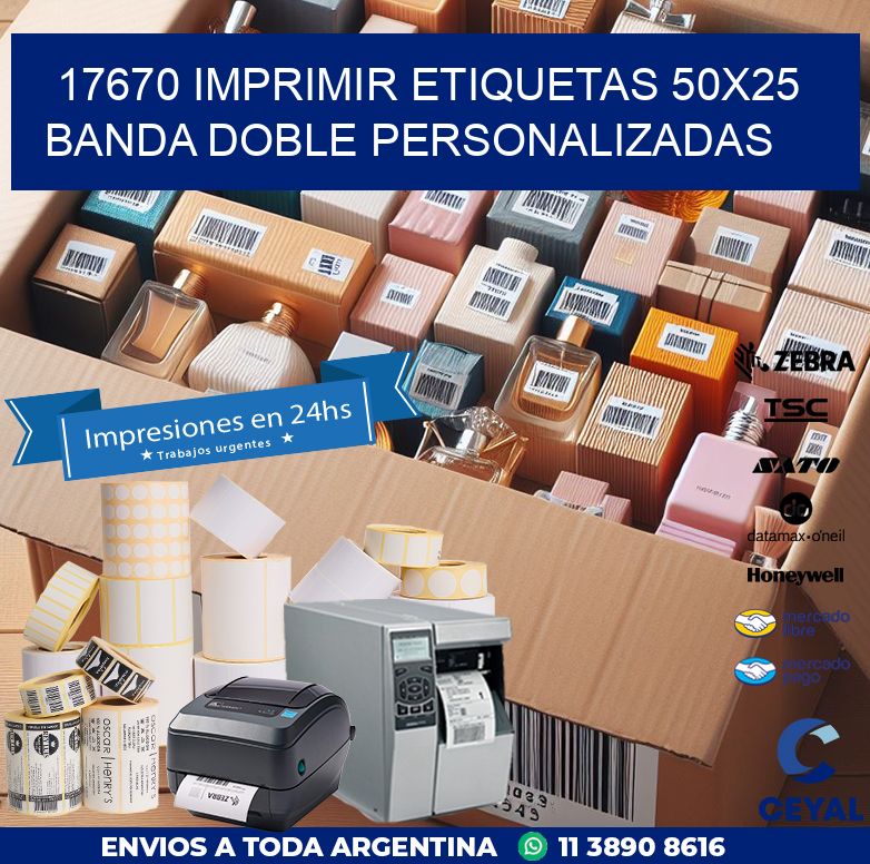 17670 IMPRIMIR ETIQUETAS 50X25 BANDA DOBLE PERSONALIZADAS