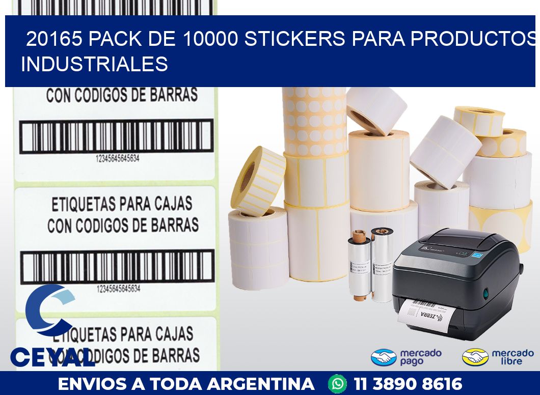 20165 PACK DE 10000 STICKERS PARA PRODUCTOS INDUSTRIALES