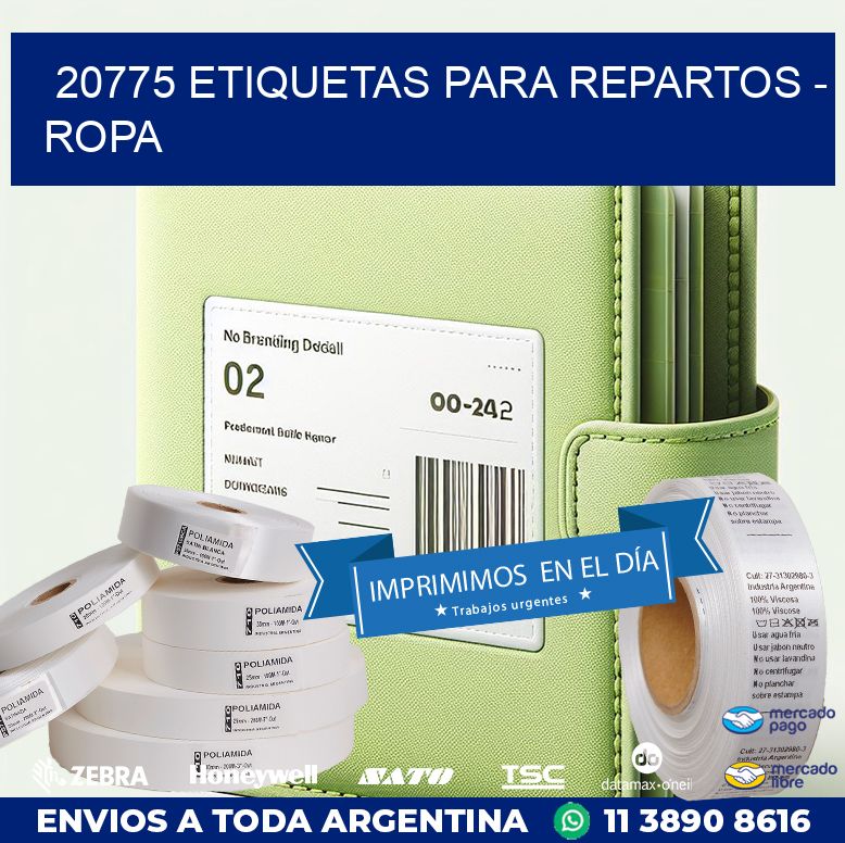 20775 ETIQUETAS PARA REPARTOS - ROPA