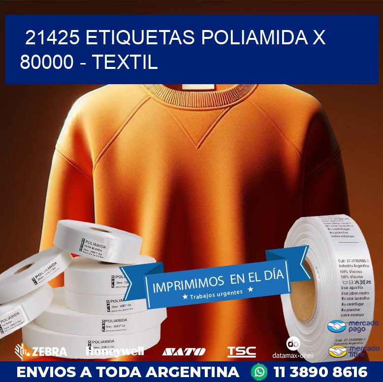 21425 ETIQUETAS POLIAMIDA X 80000 – TEXTIL