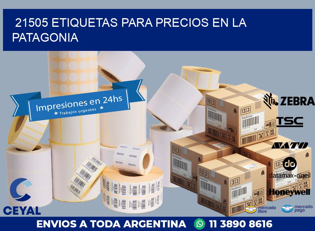 21505 ETIQUETAS PARA PRECIOS EN LA PATAGONIA Rollos Zebra