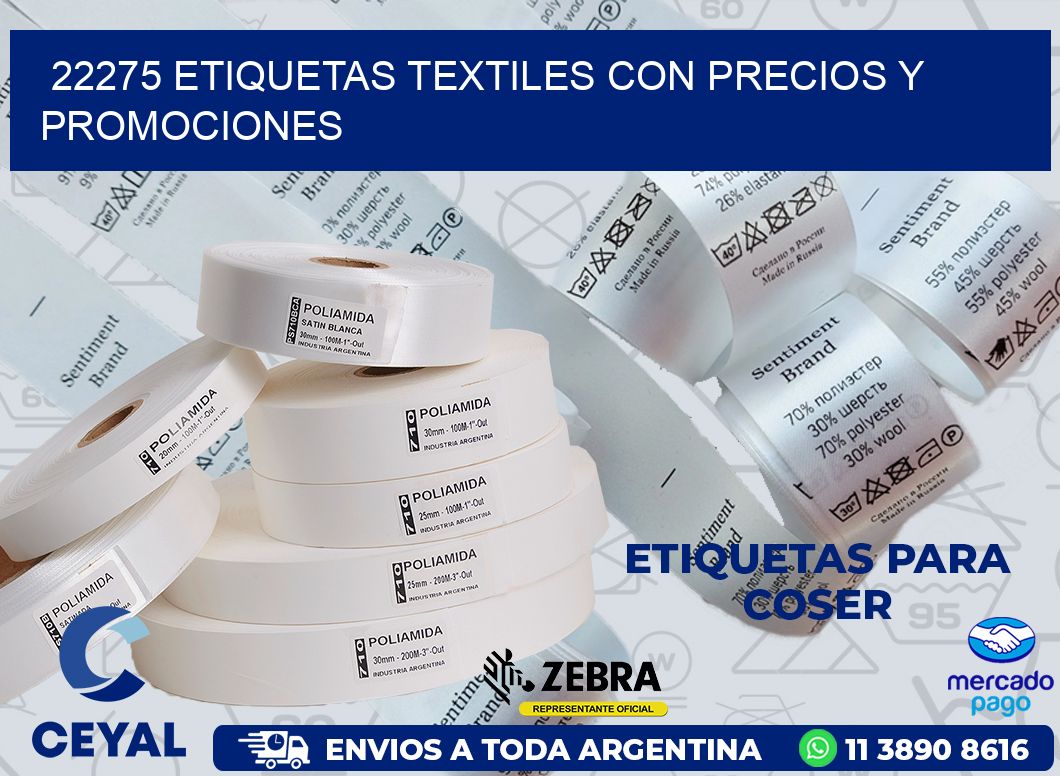 22275 ETIQUETAS TEXTILES CON PRECIOS Y PROMOCIONES
