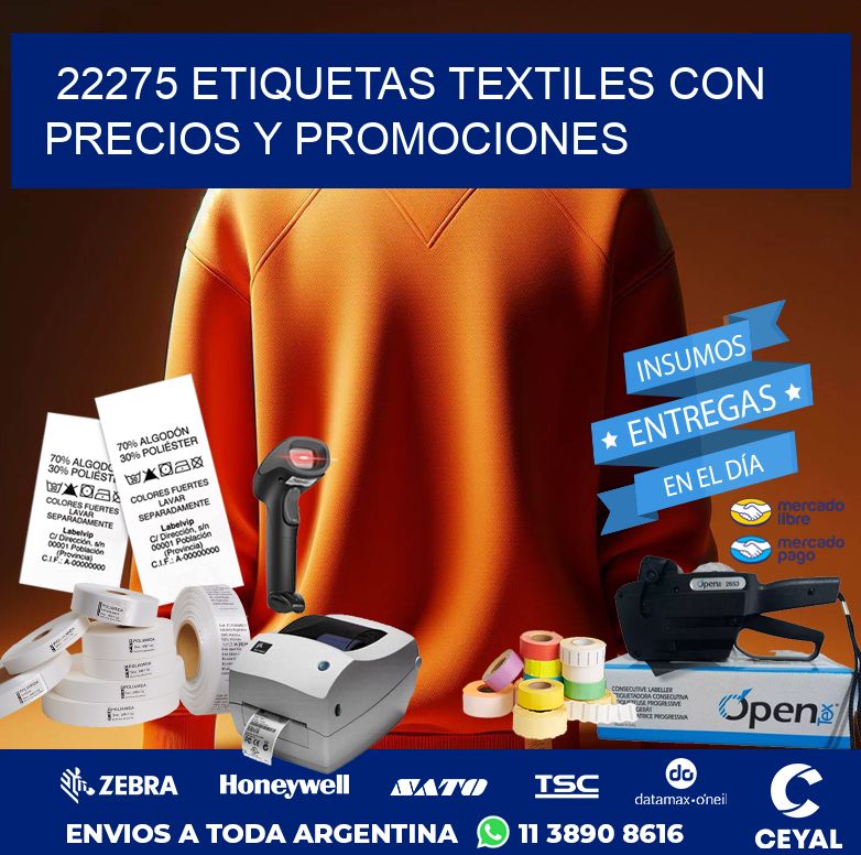22275 ETIQUETAS TEXTILES CON PRECIOS Y PROMOCIONES