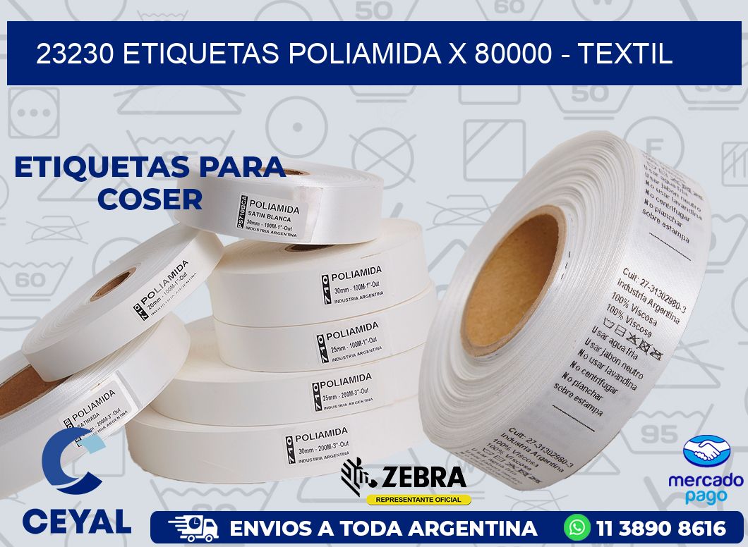 23230 ETIQUETAS POLIAMIDA X 80000 - TEXTIL
