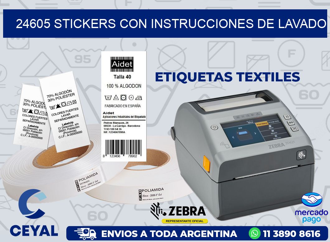 24605 STICKERS CON INSTRUCCIONES DE LAVADO