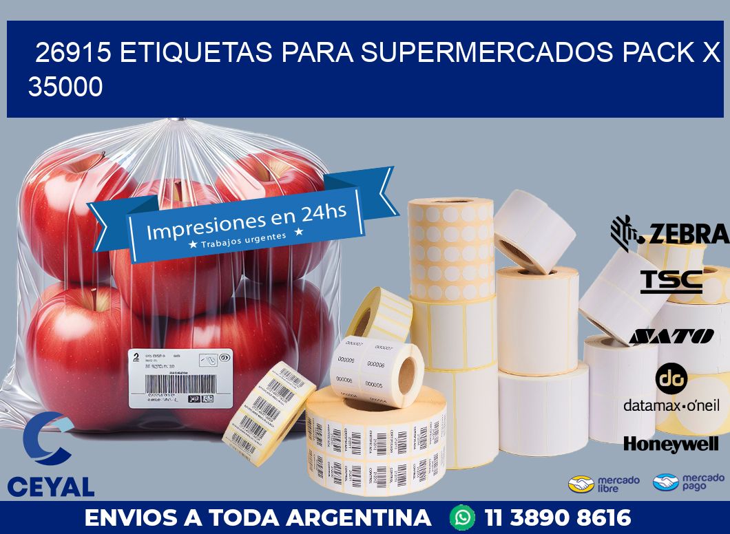 26915 ETIQUETAS PARA SUPERMERCADOS PACK X 35000
