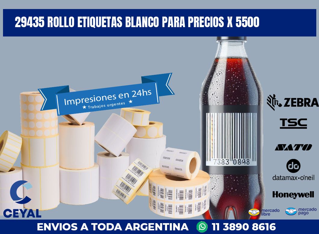 29435 ROLLO ETIQUETAS BLANCO PARA PRECIOS X 5500