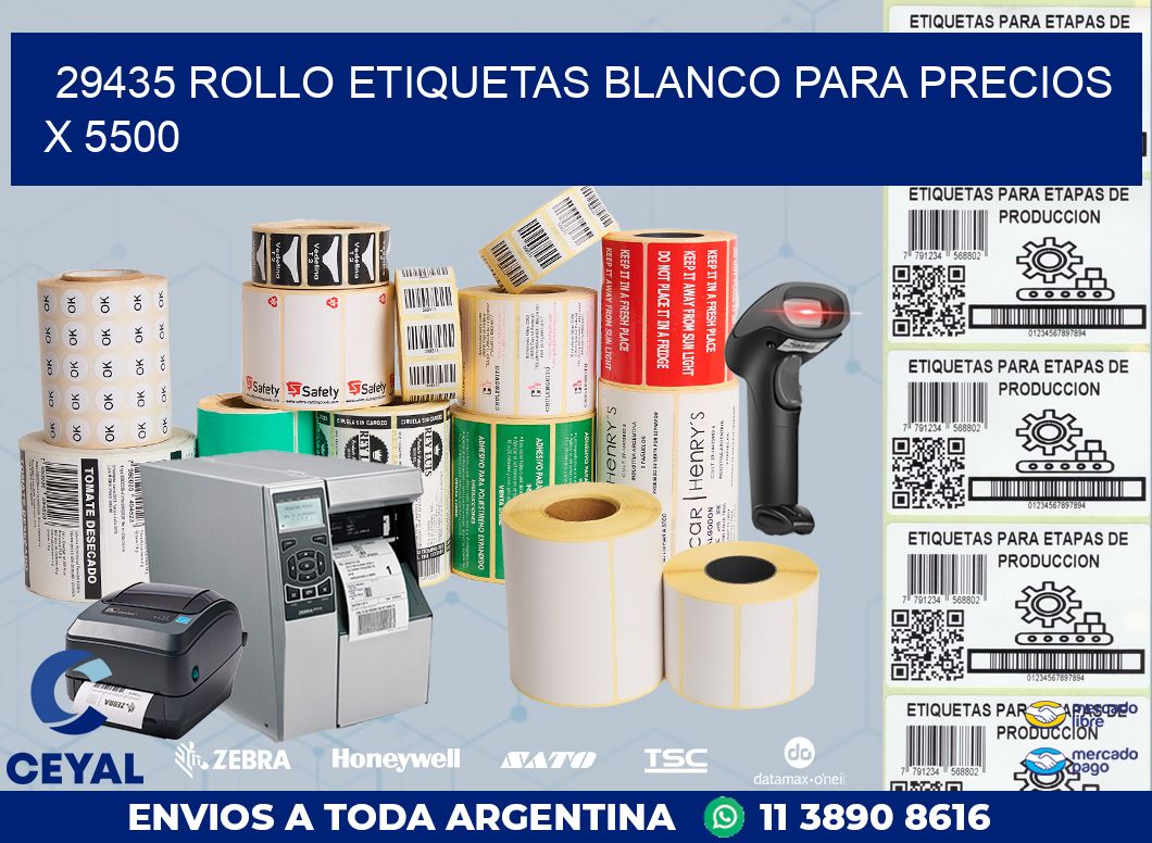 29435 ROLLO ETIQUETAS BLANCO PARA PRECIOS X 5500