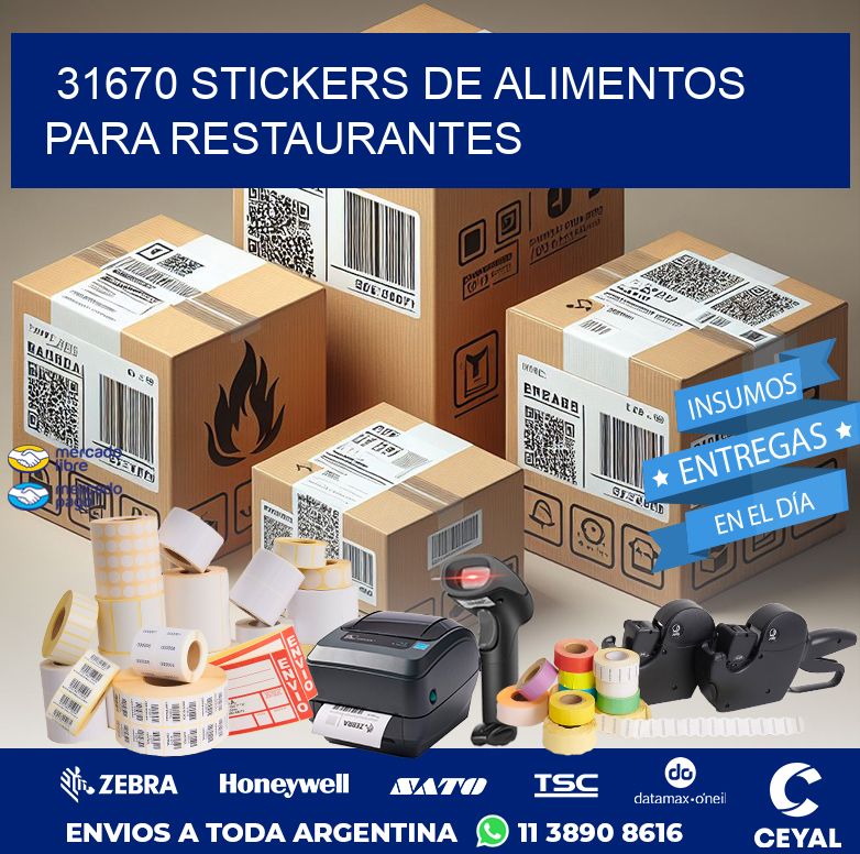 31670 STICKERS DE ALIMENTOS PARA RESTAURANTES