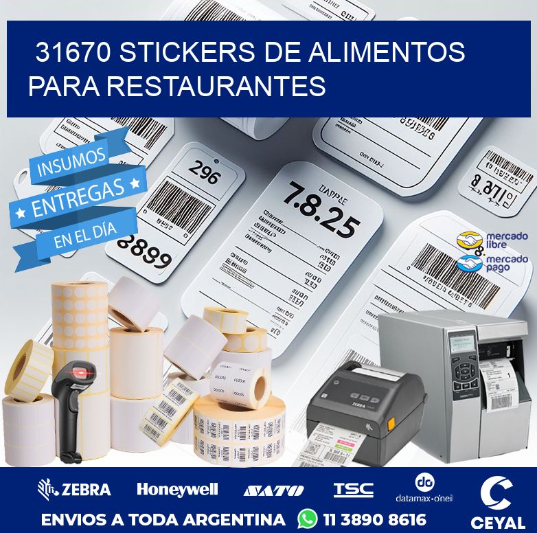 31670 STICKERS DE ALIMENTOS PARA RESTAURANTES