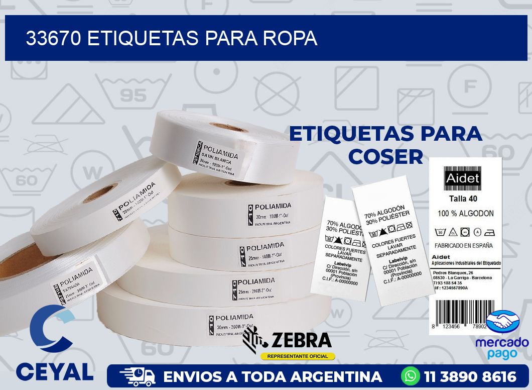 33670 ETIQUETAS PARA ROPA