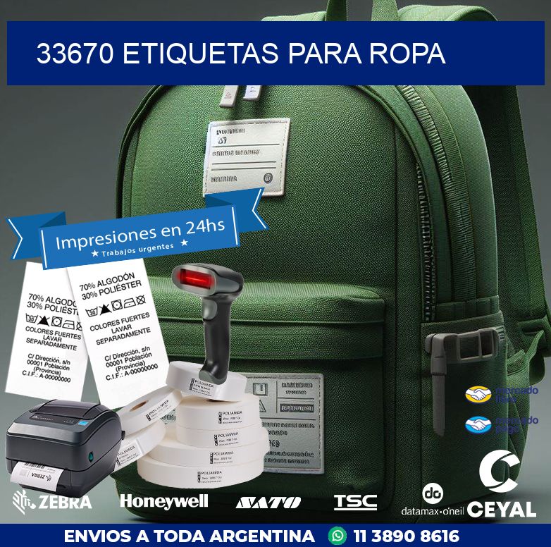 33670 ETIQUETAS PARA ROPA