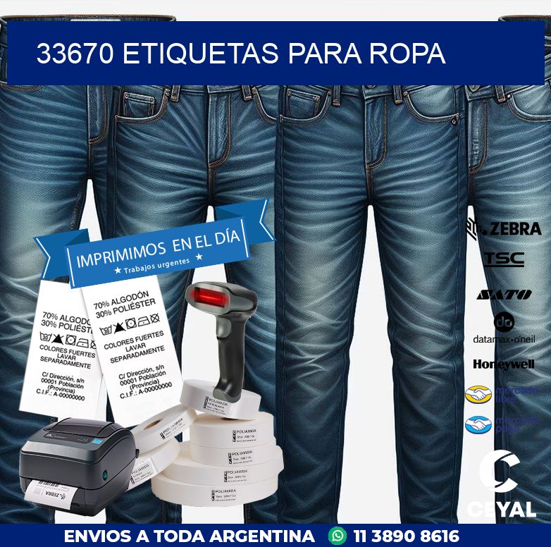 33670 ETIQUETAS PARA ROPA