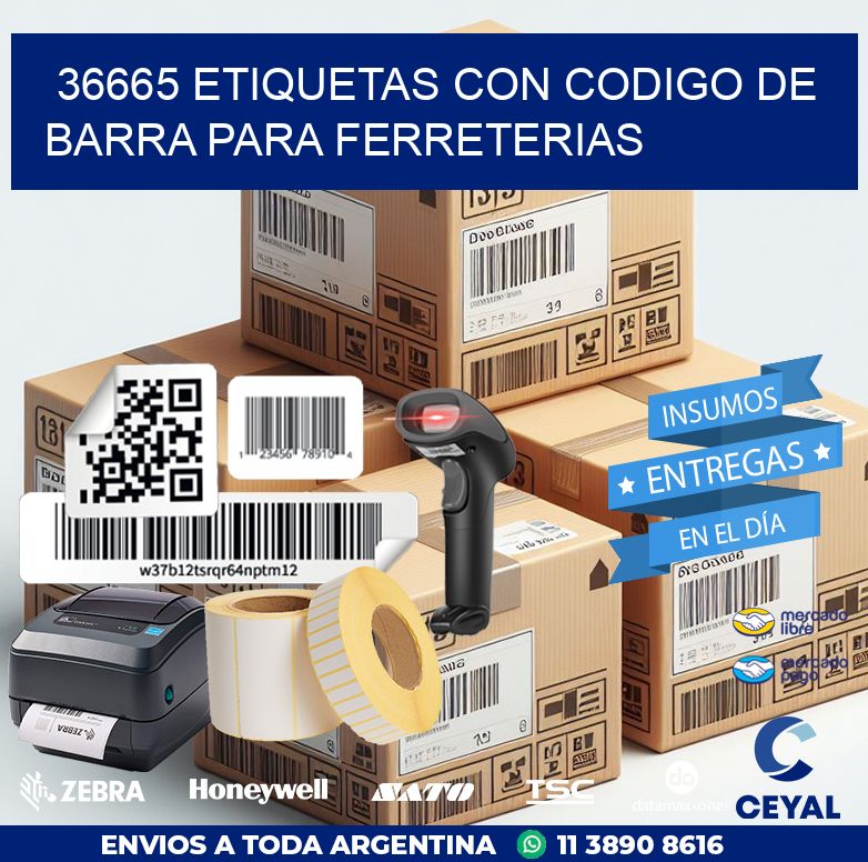 36665 ETIQUETAS CON CODIGO DE BARRA PARA FERRETERIAS