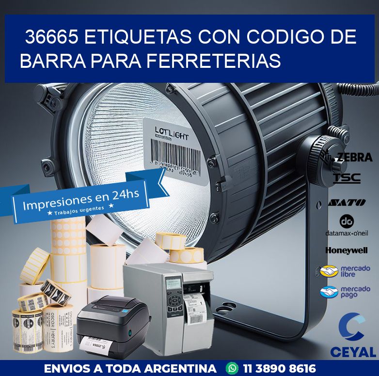 36665 ETIQUETAS CON CODIGO DE BARRA PARA FERRETERIAS