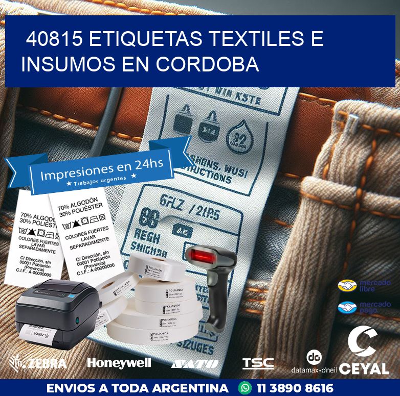 40815 ETIQUETAS TEXTILES E INSUMOS EN CORDOBA