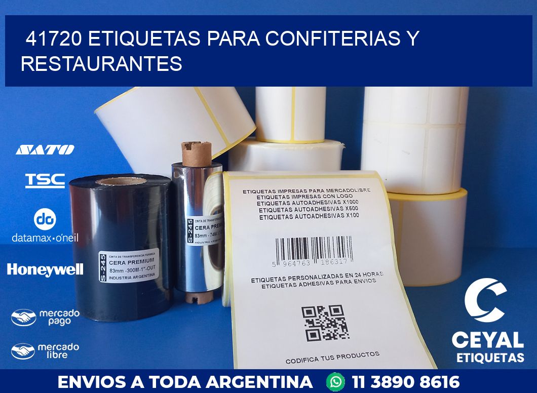 41720 ETIQUETAS PARA CONFITERIAS Y RESTAURANTES