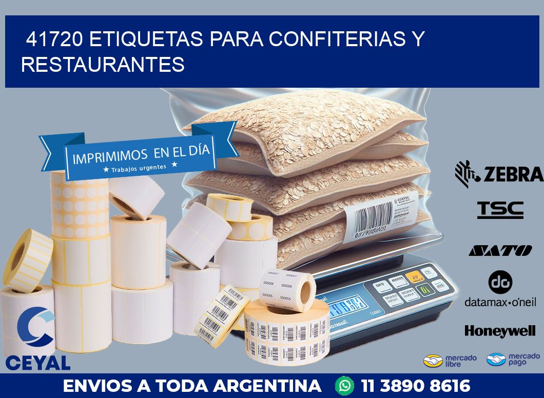 41720 ETIQUETAS PARA CONFITERIAS Y RESTAURANTES