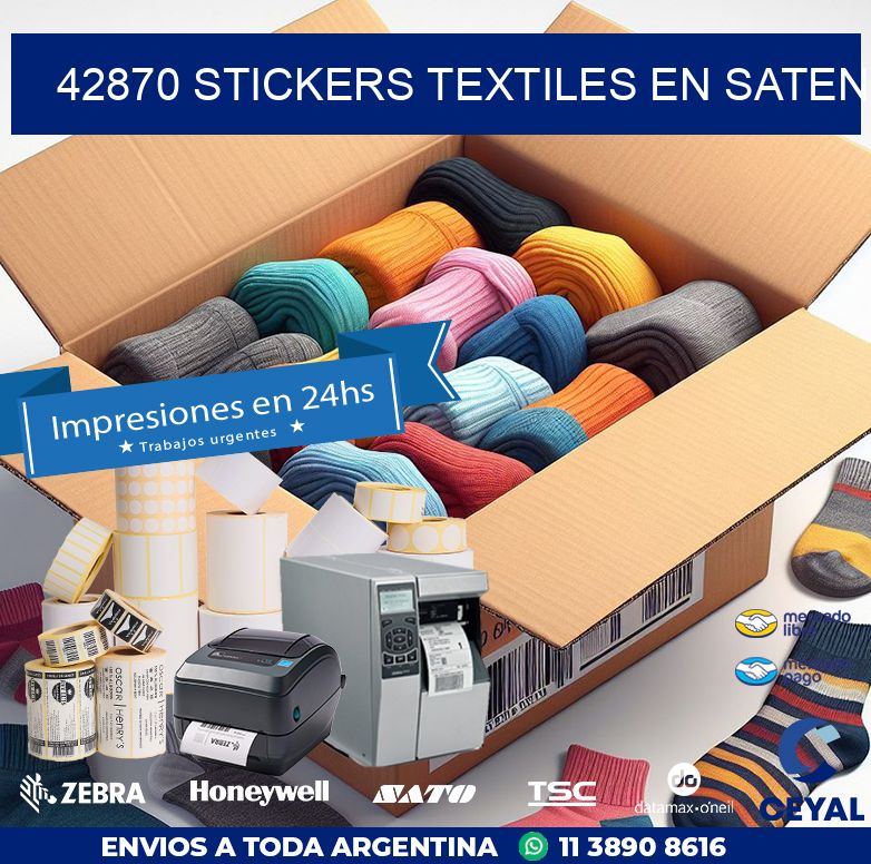 42870 STICKERS TEXTILES EN SATEN