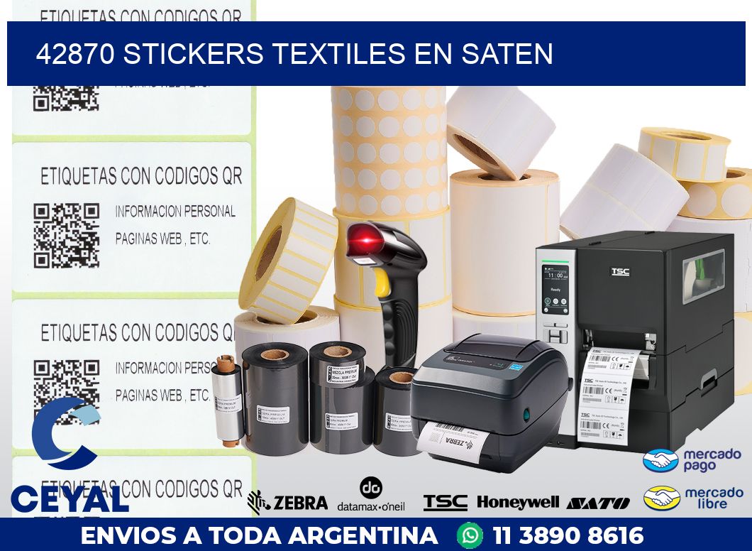 42870 STICKERS TEXTILES EN SATEN