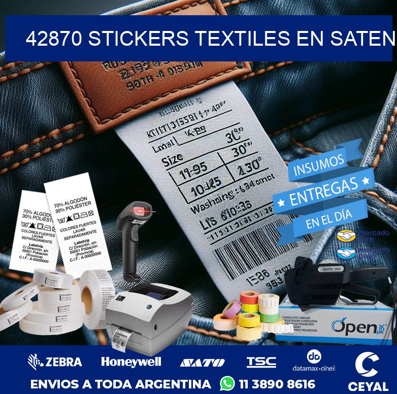 42870 STICKERS TEXTILES EN SATEN