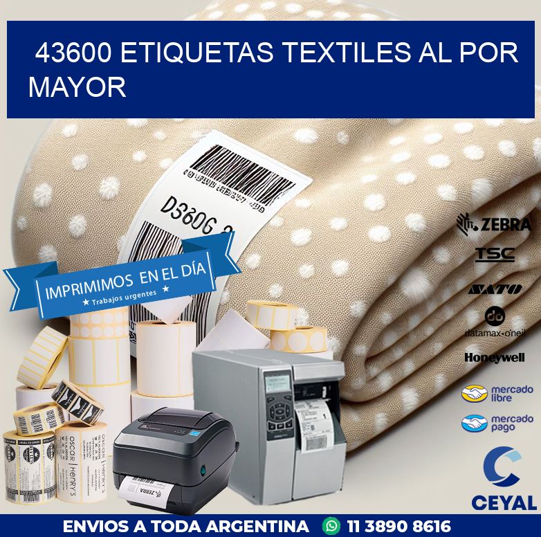 43600 ETIQUETAS TEXTILES AL POR MAYOR