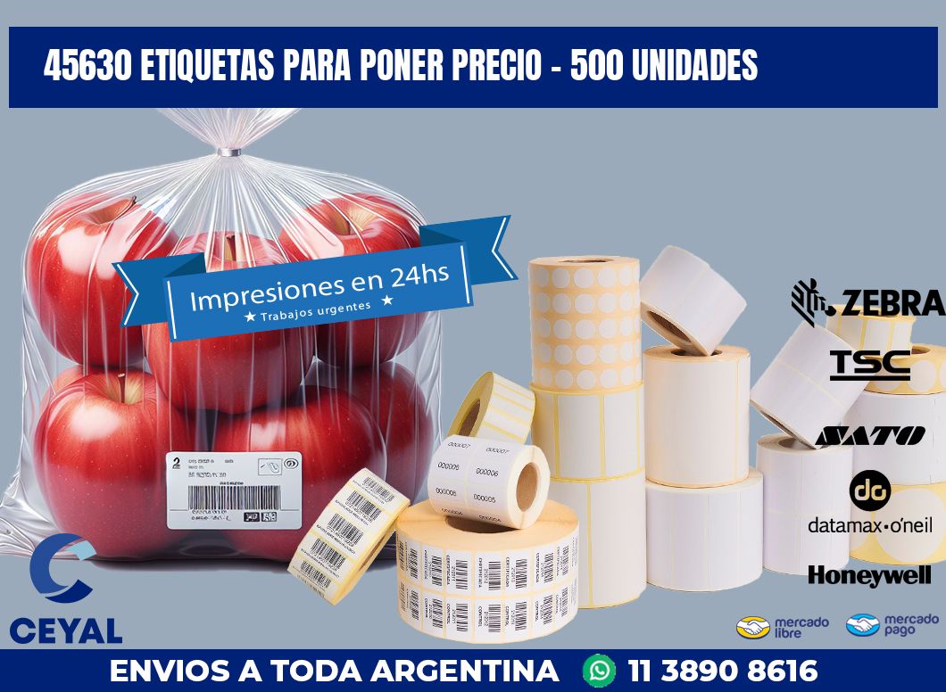 45630 ETIQUETAS PARA PONER PRECIO - 500 UNIDADES