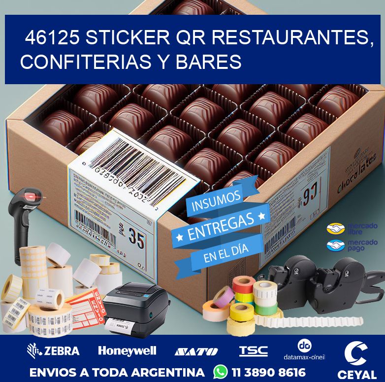 46125 STICKER QR RESTAURANTES, CONFITERIAS Y BARES