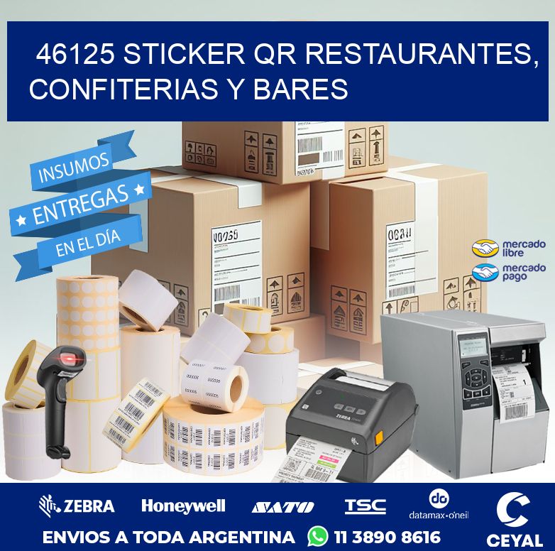 46125 STICKER QR RESTAURANTES, CONFITERIAS Y BARES