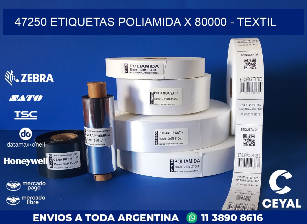 47250 ETIQUETAS POLIAMIDA X 80000 - TEXTIL
