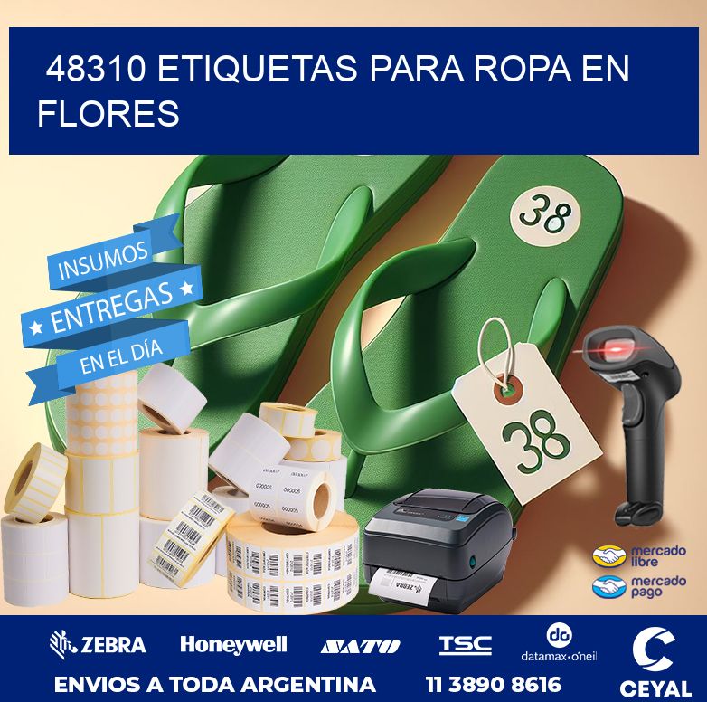 48310 ETIQUETAS PARA ROPA EN FLORES