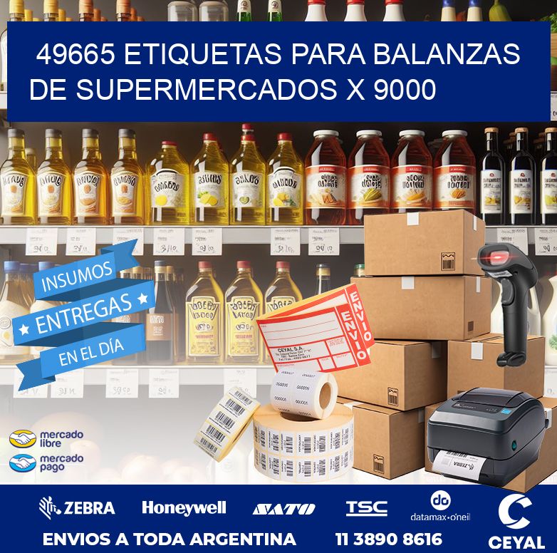 49665 ETIQUETAS PARA BALANZAS DE SUPERMERCADOS X 9000