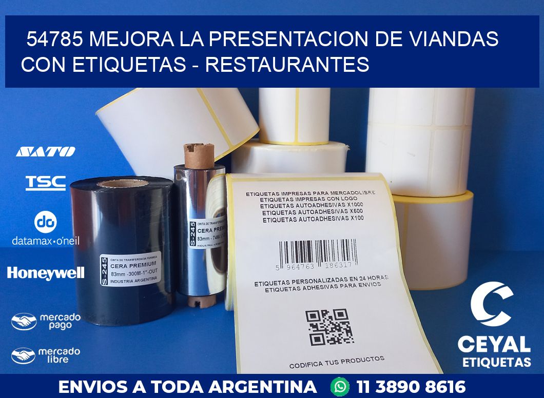 54785 MEJORA LA PRESENTACION DE VIANDAS CON ETIQUETAS - RESTAURANTES