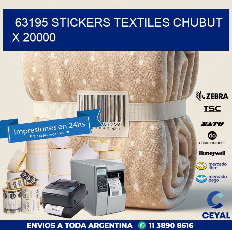 63195 STICKERS TEXTILES CHUBUT X 20000