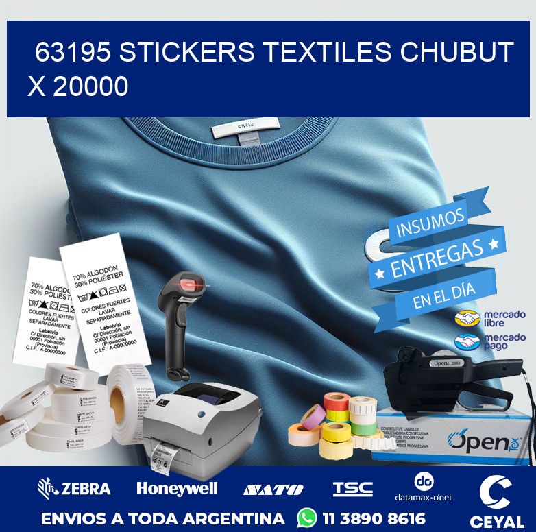 63195 STICKERS TEXTILES CHUBUT X 20000