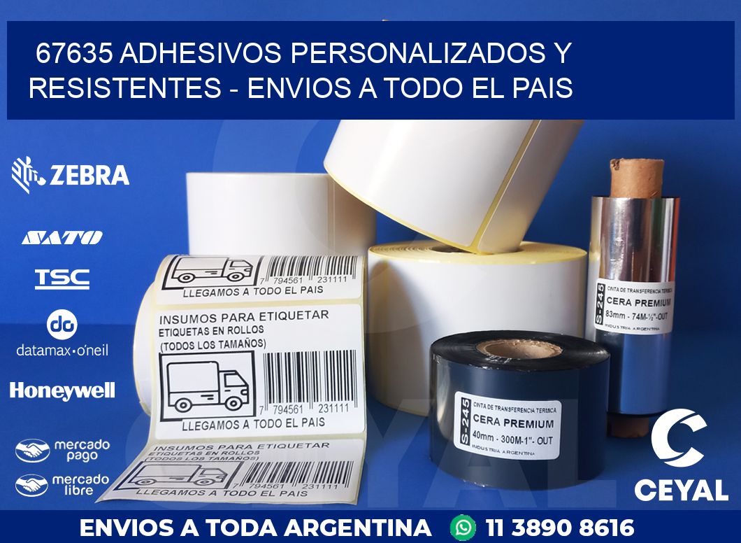 67635 ADHESIVOS PERSONALIZADOS Y RESISTENTES - ENVIOS A TODO EL PAIS