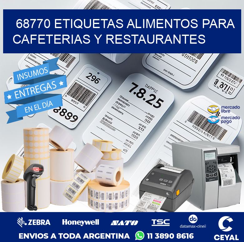 68770 ETIQUETAS ALIMENTOS PARA CAFETERIAS Y RESTAURANTES