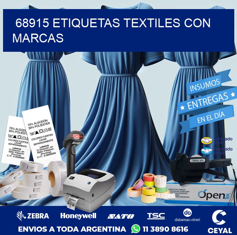 68915 ETIQUETAS TEXTILES CON MARCAS