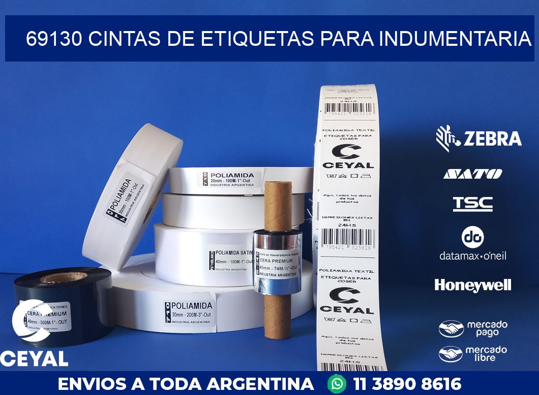 69130 CINTAS DE ETIQUETAS PARA INDUMENTARIA