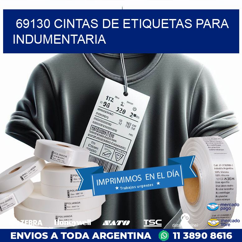 69130 CINTAS DE ETIQUETAS PARA INDUMENTARIA