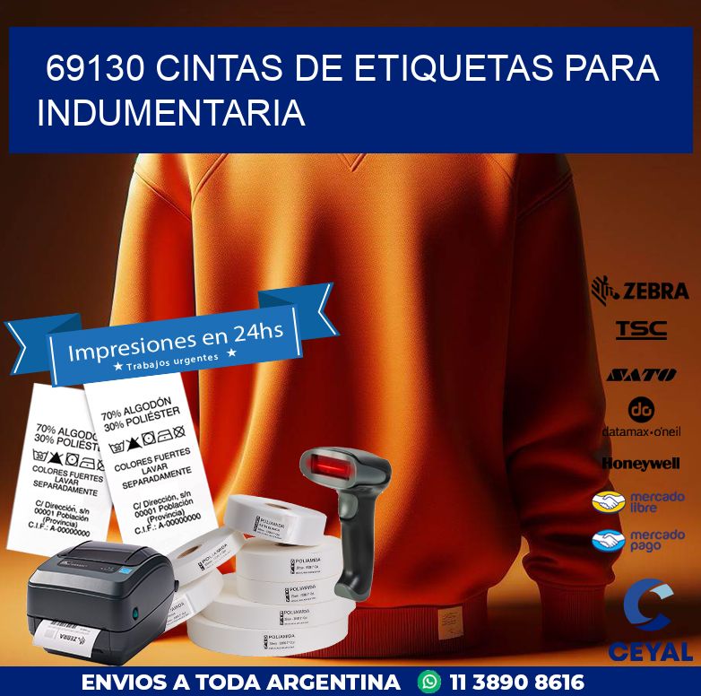 69130 CINTAS DE ETIQUETAS PARA INDUMENTARIA