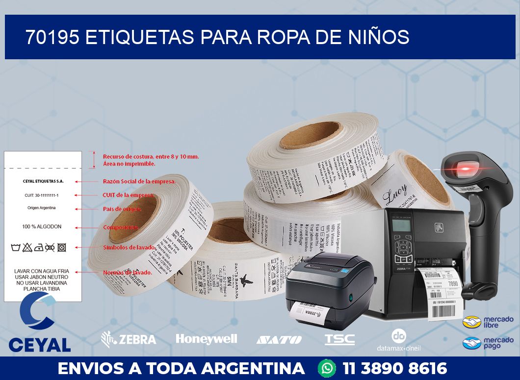 70195 ETIQUETAS PARA ROPA DE NIÑOS