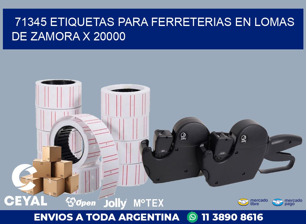 71345 ETIQUETAS PARA FERRETERIAS EN LOMAS DE ZAMORA X 20000
