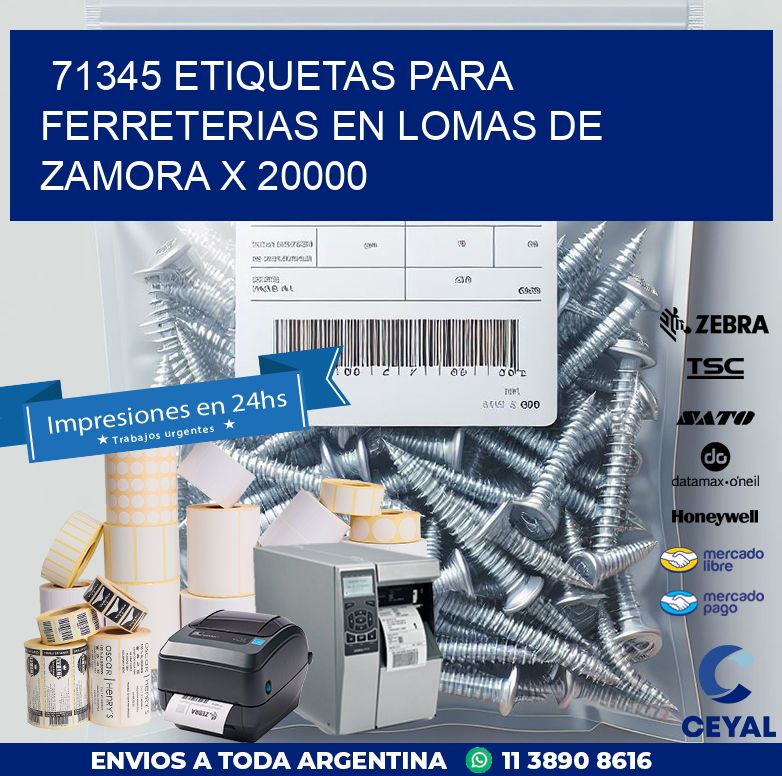 71345 ETIQUETAS PARA FERRETERIAS EN LOMAS DE ZAMORA X 20000