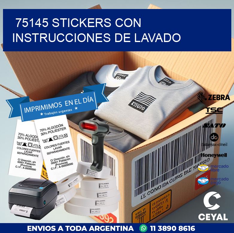 75145 STICKERS CON INSTRUCCIONES DE LAVADO