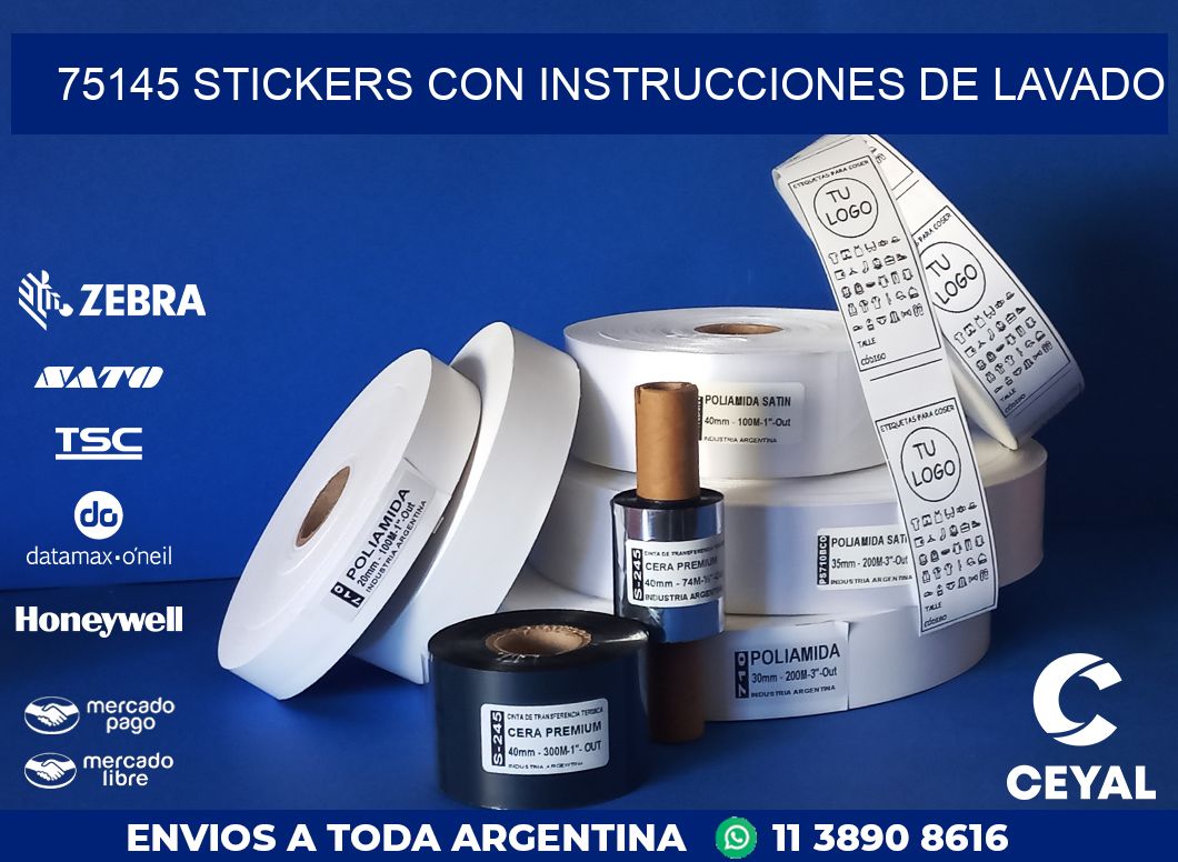 75145 STICKERS CON INSTRUCCIONES DE LAVADO