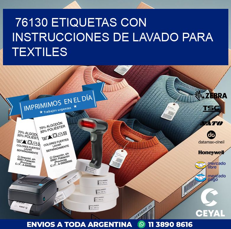 76130 ETIQUETAS CON INSTRUCCIONES DE LAVADO PARA TEXTILES