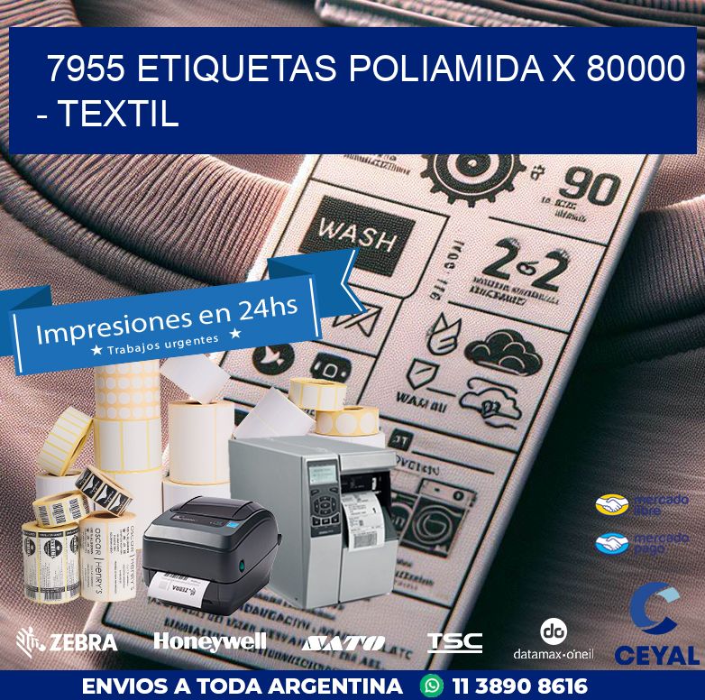 7955 ETIQUETAS POLIAMIDA X 80000 - TEXTIL