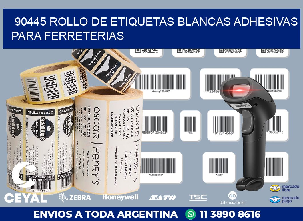 90445 ROLLO DE ETIQUETAS BLANCAS ADHESIVAS PARA FERRETERIAS
