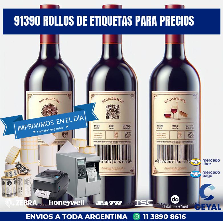 91390 ROLLOS DE ETIQUETAS PARA PRECIOS